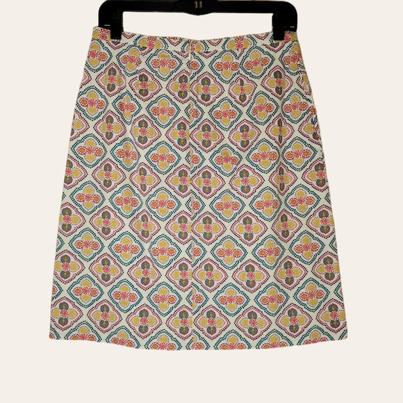Boden Geometric Print Cotton Pencil Skirt Women's 6 - Picture 2 of 3